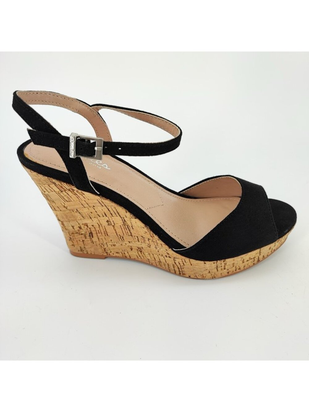 Charles by Charles David Lambert Womens Size 7.5 US Sandals Black Textil Wedge